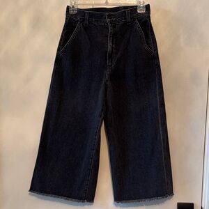 SIWY Washed Black Denim Wide Leg Culottes Jeans